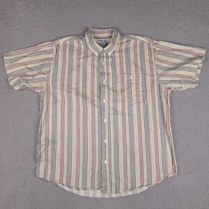 Cherokee Shirt Mens‎ XL Beige Striped Button Down Long Sleeve Western Striped